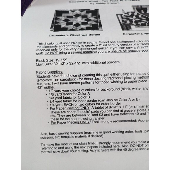 Easy Quilt Kit Carpenter’s Wheel by Debby Kratovil 32.5" Fabric Included - Picture 7 of 16